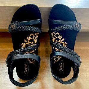 Aetrex Jillian Quarter Strap Sandal in Black *BRAND NEW IN BOX”